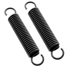 2 x 100mm Steel Extension Springs, Spring Diameter 18mm, Wire Thickness 2.5mm, 2 Black Double Hook Tension Springs, Strong and Extendable Tensioners