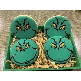 Faux Grinch Cookies With Box