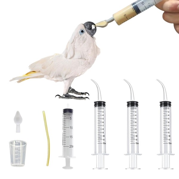 Symphonyw Baby Bird Feeding Syringe Set, 12ml 20ml Pet Parrot