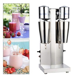 110V Electric Milk-shake Maker, Stainless Steel Double Head Smoothie Maker Blender Household Soft Ice Cream Maker Blender Cocktail & Drink Mixer, Milk-Shaker for Making Smoothie, Milk Tea Drink