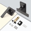 GOBEKOR Matte Black Passage Lever Door Handle with Lock Black