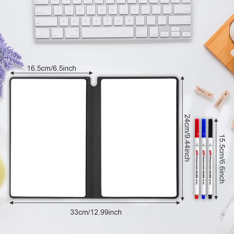 Elezeal A5 Dry Erase Whiteboard, Portable Small Whiteboard Notebook Notepad,