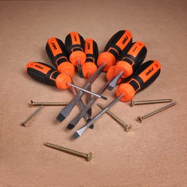 8 Piece Precision Magnetic Screwdriver Set with Slotted and Phillips Screwdrivers with Soft Grip Handles, Ideal for DIY, Toolbox Replacement Kit. WELLCUT