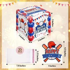 Birthday Money Box Cash Draw Delightful Birthday Money Box with Greeting Card and Clear Bag, Happy Birthday Surprise Money Box Ideal for Birthday Party Supplies, Baseball Sports Fans - A10