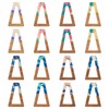 FASHEWELRY 16Pcs Wooden Earring Charms Trapezoid Shaped Walnut Wood DIY