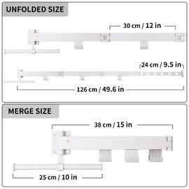 RFOUO Wall Mounted Clothes Drying Rack,Drying Rack Clothing Wall Mount with Foldable Features(Tri-Fold),Space Saver,Wall Mounted Drying Rack for Laundry Balcony Bathroom (White)