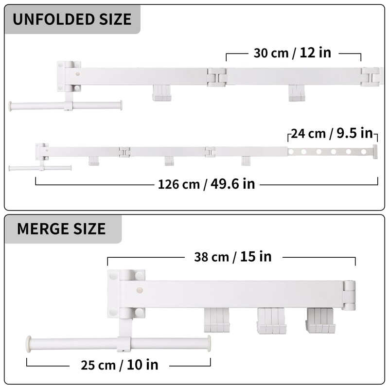 RFOUO Wall Mounted Clothes Drying Rack,Drying Rack Clothing Wall Mount