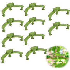 QIUMING Plant Stem Trainer Clips, Plant Support Clips, Plant Bender, Plant Bender, 360 Degree Plant Trainer for Low Load, for Fixing and Changing the Growth Direction (10, Green)