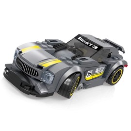 WANGE Super Champions Racing Car Sports Car for Competition Construction Game with Blocks Grey/Yellow