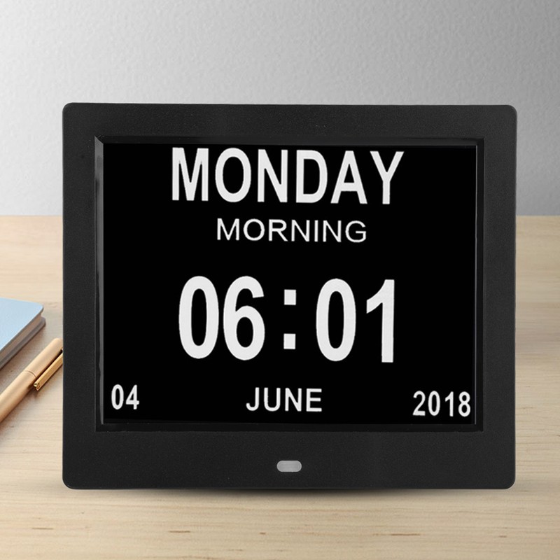 XCLT-808 8 Inch Desktop Electronic Clock Calendar Alarm Digital Photo