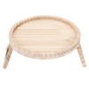 Clip On Tray Natural Bamboo 9.8in Round Home Couch Sofa