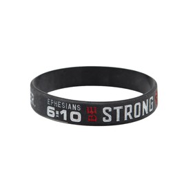 LG Gifts Ltd. Rubber Bible Verse Bracelet (Ephesians 6:10) | Rubber Band Bracelet with Ephesians 6:10 Bible Verse, Christian Jewelry