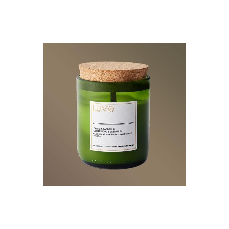 Cedarwood & Labdanum Wooden Wick Scented Candle
