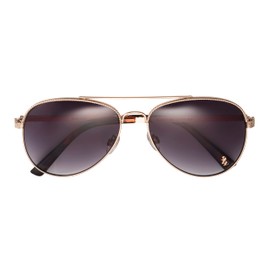 Nine West Women's Audrey Aviator Sunglasses, Gold, 58 mm