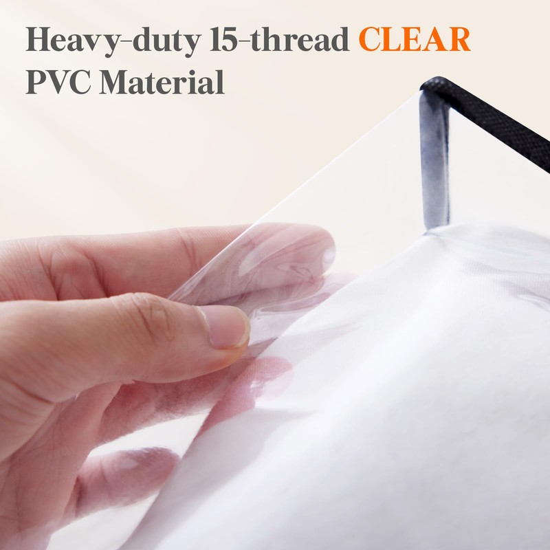 Lifewit 3 Pack Clear Storage Bags, 45L Plastic Clothes Storage