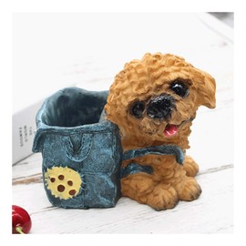 Creative Desktop Pen Holder Lindo Puppy Pen Holder Creative Resin Pen Holder Home Desktop Art Crafts Adornos Regalo de cumpleaños Pluma multifunción  