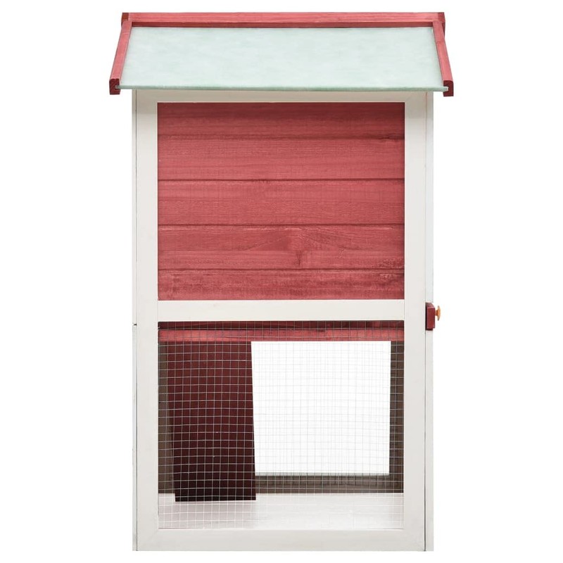 CHARMMA Outdoor Rabbit Hutch 3 Doors Red Wood-Red-14.81KG