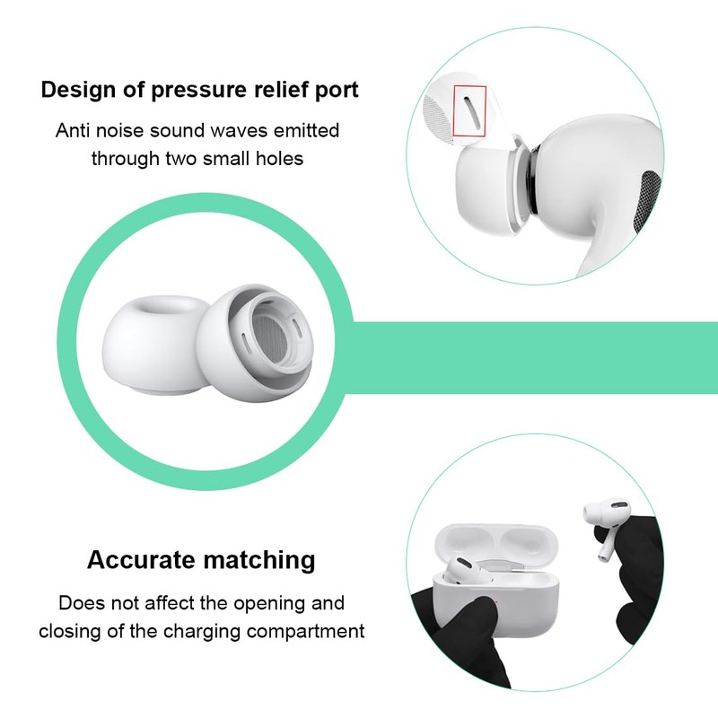 6 pieces earplugs for AirPods Pro attachments, replacement earphone straps