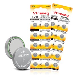 Vtreneg 20 Pack 364 Watch Battery 363 AG1 164 SR621SW 1.55V Silver Oxide Battery