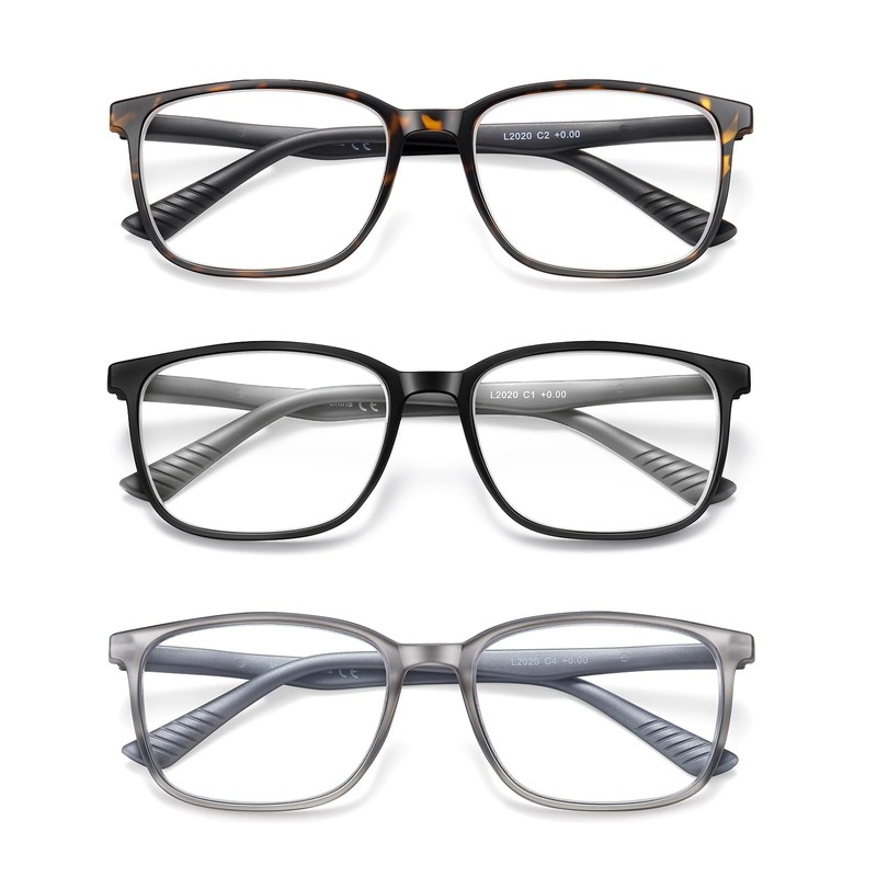 SOCTICK Reading Glasses for Men,3 Pack Blue Light Blocking Readers