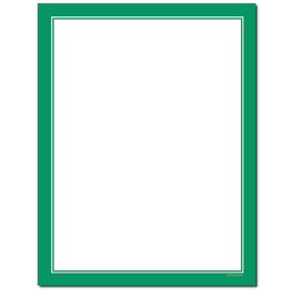 Basic Border Letterhead Laser & Inkjet Printer Paper - Brights (Green, 100 Pack)