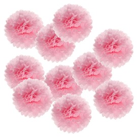 PATIKIL 10 Pcs 10 Pcs Tissue Pom Pom Flowers Paper Flower Ball for Wedding Bridal Shower Birthday Bachelorette Party Background Decoration Light Pink