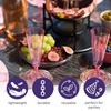 MATANA 100 Premium Pink Plastic Champagne Glasses with Glitter, 150