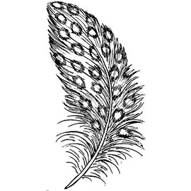 Artemio Feather Stamp, Wood, Beige, 3.7 x 2.5 x 5.3 cm