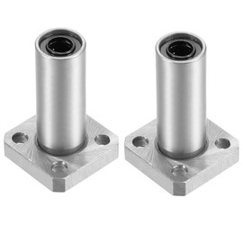 sourcing map LMK6UU Extra Long Square Flange Linear Ball Bearings, 6mm Bore Dia, 12mm OD, 35mm Length(Pack of 2)