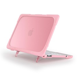 YZBYFON Heavy Duty Case for Apple 2026 MacBook Neo 13-inch Laptop Model A3404 Shockproof Hard Shell Matte Translucent Anti-Fingerprint Protective Cover with TPU-Covered Edge (Pink)