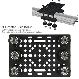 Aluminum Gantry Plate with Pulley Wheel Black Anodized Surface 0.8 to 3.1in Gantry Plate Set for 3D Printer (Black Pulley)