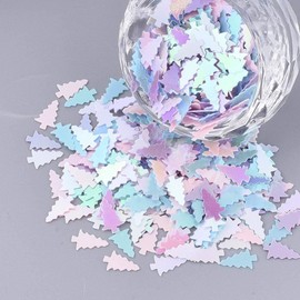 Angel Malone Unique Pastel Mix Christmas Tree Sequins Christmas Confetti Card Making, Scrapbooking, Sewing, Wedding Favors - UK SELLER (Unique Xmas Tree 10g)