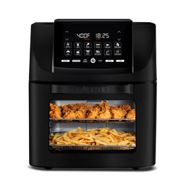 Gourmia Air Fryer Toaster Oven Combo - All-in-One 14-Quart Digital Air Fryer Toaster Oven with Rotisserie & Dehydrator – 12 Presets, Guided Cooking Prompts, 1750W, Dishwasher-Safe Accessories