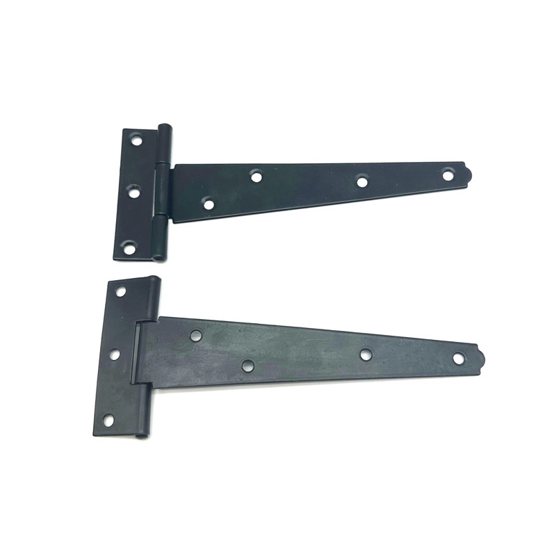 2PK 150mm Black Tee Hinges with Fixings. 6" T-Hinges for