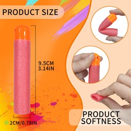 WALWAL 36 PCS Mega Darts Foam Bullet Refill Pack - Compatible with Nerf N-Strike Mega Series - Safe Foam Ammunition for Kids, Teens, and Adults(Red)