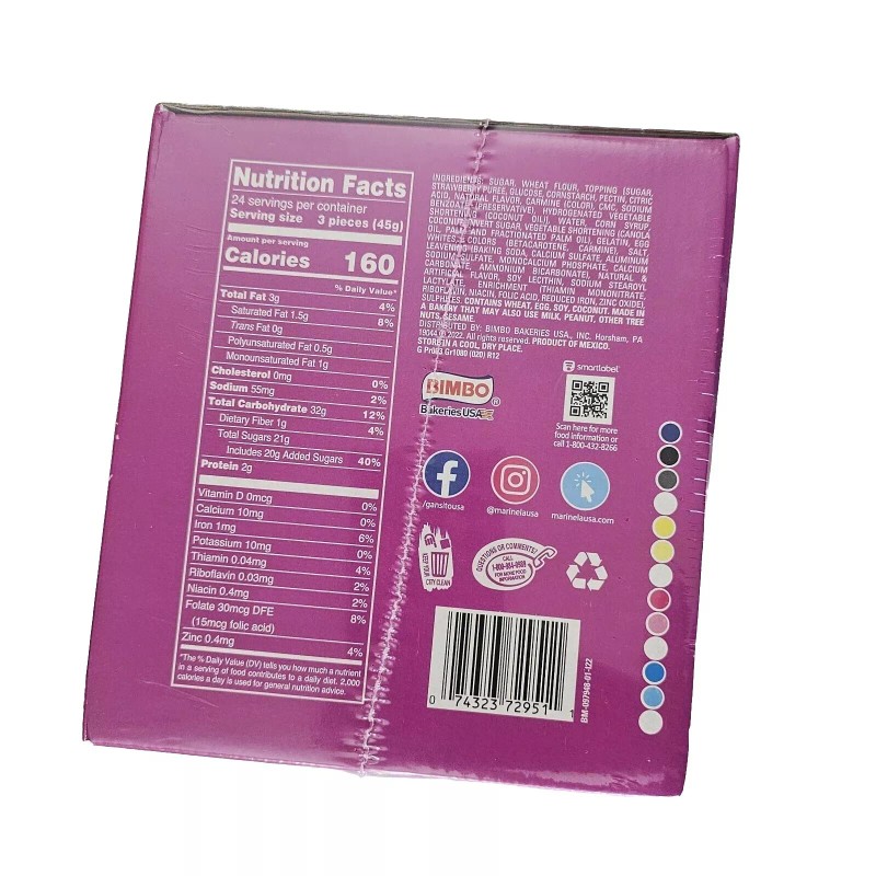 Marinela Sponch Marshmallow Cookies (24 Packs) Coconut & Strawberry Flavor