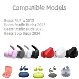 Aginkgo Replacement Ear Tips for Beats Fit Pro, Beats Studio Buds+, Beats Studio Buds, Beats Solo Buds Silicone Earbuds Tips Washable Noise Isolation, Fit in The Charging Case, 6 Pairs S/M/L, White