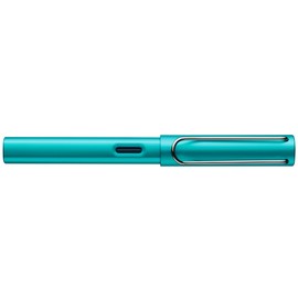Lamy Al-Star 023 Fountain Pen, Aluminium Tourmaline Colour Fountain Pen with Transparent Grip and Steel Nib Size B