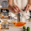 CNGLASS 40oz Glass Teapot with Removable Infuser,Clear Tea Kettle Stovetop