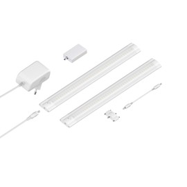 ledscom.de Siris Smart LED Under-Unit Light White Matt with WLAN Controller, Flat, Smart Home, Alexa Enabled (Echo) 30 cm, 368 lm, Warm White, Dimmable, Set of 2