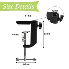 UFURMATE Desk Lamp Clamp, 1pc C Shape Desk Table Mount Clamp Aluminum Alloy C Clamp Base Stand Mounting Desk Clamp Holder for Desktop Table Light, Fits Desktop Thickness Up to 2.4"/61mm