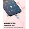 iMangoo for Apple Lightning Headphones MFi-Certified Wired Earbuds Pink