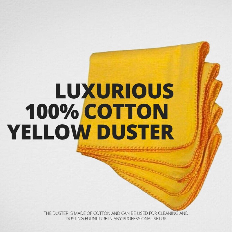 Milosc Pack of 24 100% Cotton Cleaning Cloth Jumbo Yellow