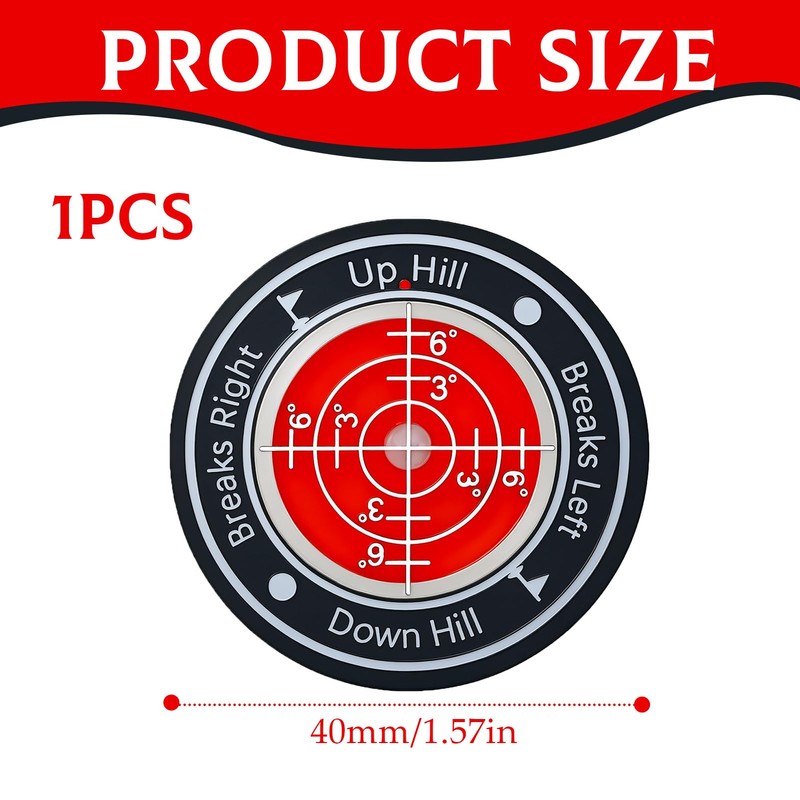 1 PCS Golf Ball Markers Reader，Golf Marker with Bubble Level,Golf