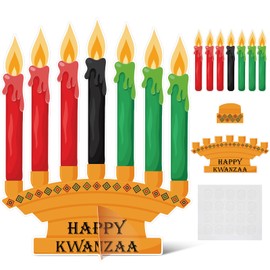Motipuns 36 Pcs Kinara Craft Kits Make Your Own Kwanzaa Candles Craft Art Project DIY Happy Kwanzaa African Heritage Holiday Party Favors Decor for Family School Activity Party Supplies