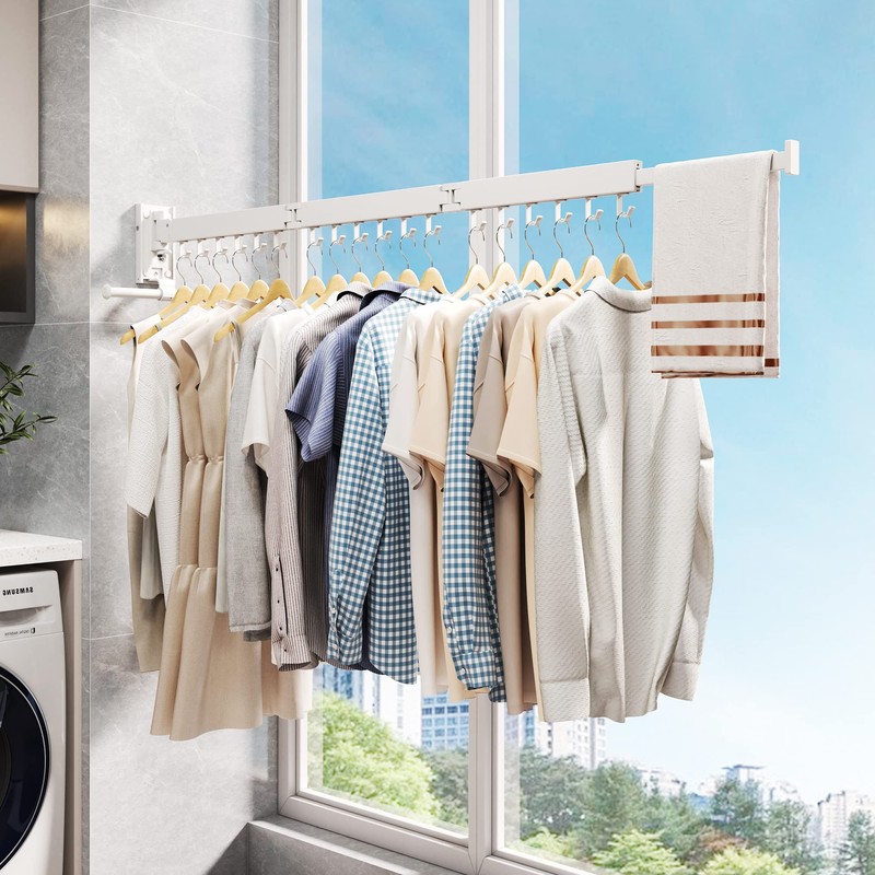 ZdwCyl Clothes Drying Rack,Laundry Drying Rack Wall Mount, Wall Mounted