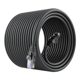 Cat6 Ethernet Patch Cable - CCA Network Cord - UTP, Black:_35 Feet