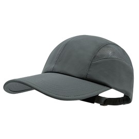 Clakllie Quick-Drying Baseball Cap Summer Baseball Cap Men Women Breathable Mesh Trucker Cap Quick Dry Sports Caps UV Protection Running Cap Sun Hat, CDGE-DCP2403-Dark Gray