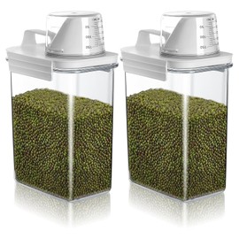 2er Set Luftdichter Waschmittelspender Mit Messbecher 1800ml Waschpulver Aufbewahrungsbox, Waschmittel Aufbewahrung Waschmittelbox Waschpulverspender Aufbewahrungsbox Für Waschpulver, Getreide, Reis