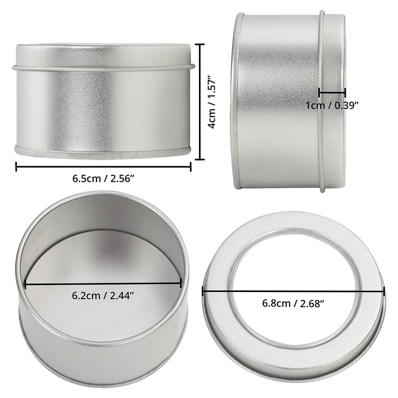Small tin cans with lid, round metal cans with lid,